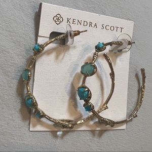 Kendra Scott Blue Stone Hoop Earrings